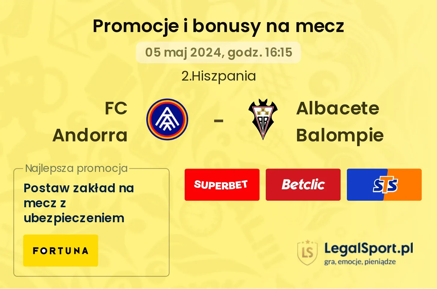FC Andorra - Albacete Balompie promocje bonusy na mecz