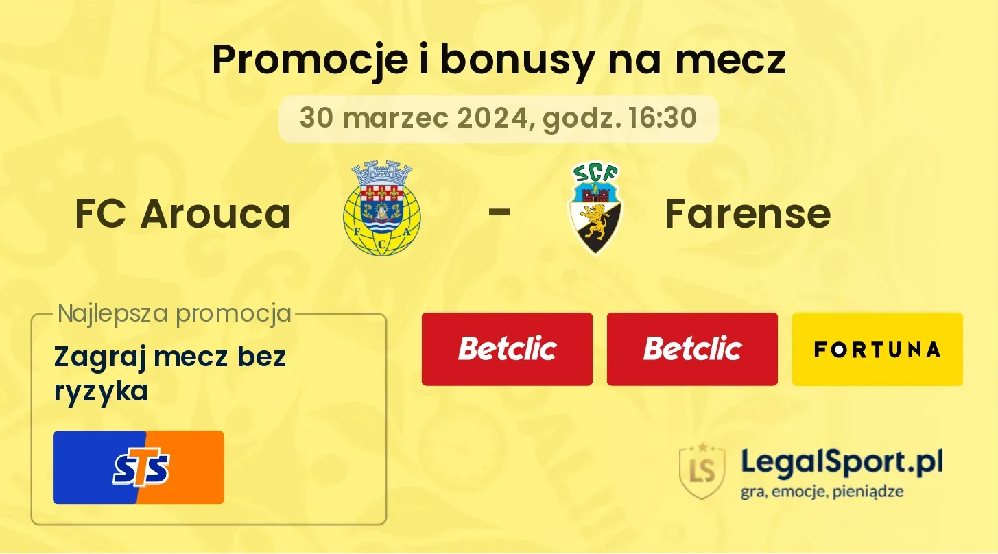FC Arouca - Farense promocje bonusy na mecz