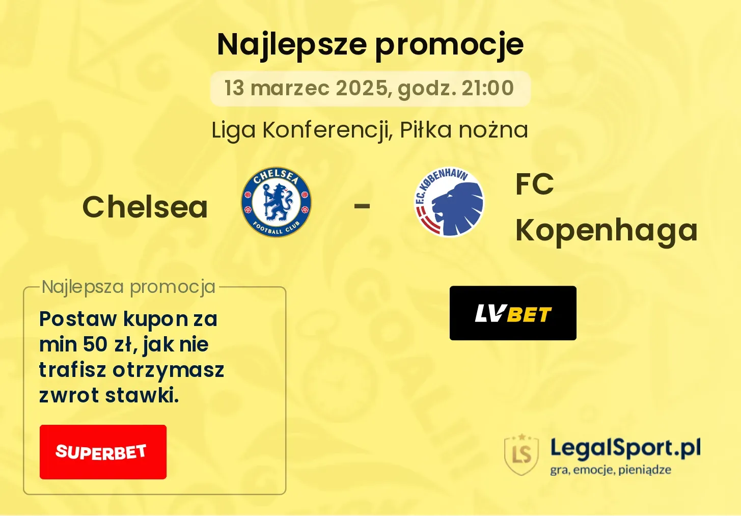 Chelsea - FC Kopenhaga promocje bukmacherskie