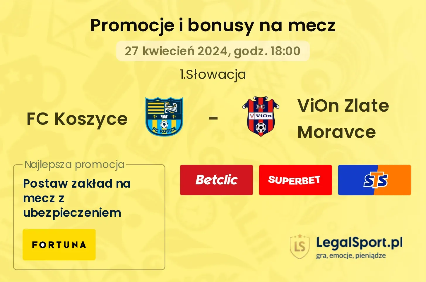 FC Koszyce - ViOn Zlate Moravce promocje bonusy na mecz