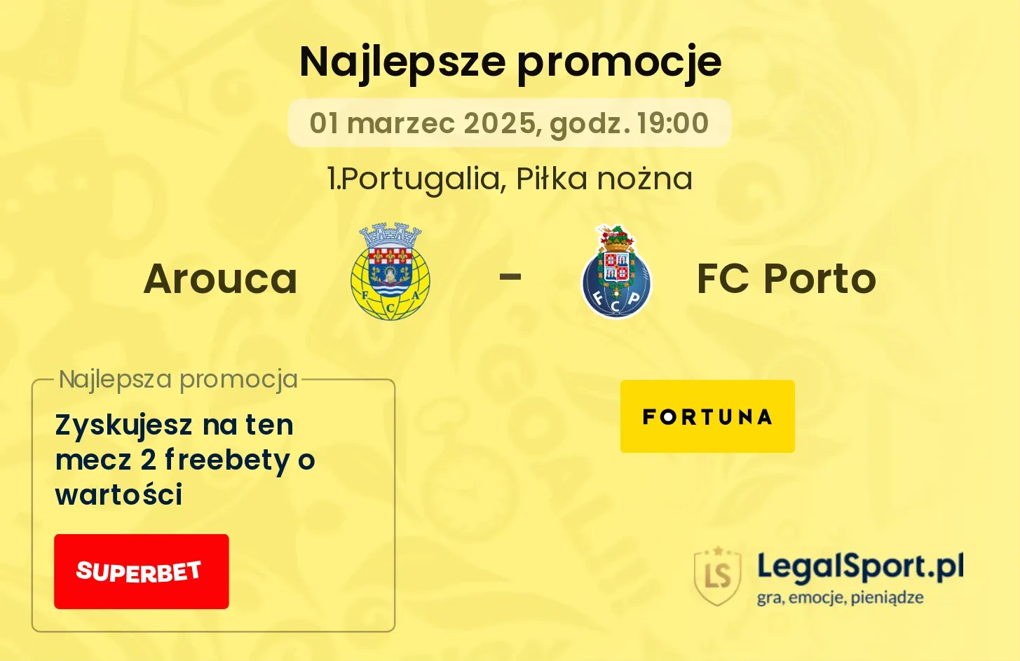 Arouca - FC Porto promocje u bukmacherów
