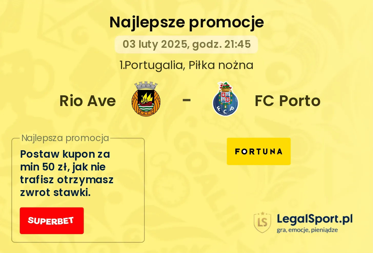 Rio Ave - FC Porto promocje bukmacherskie