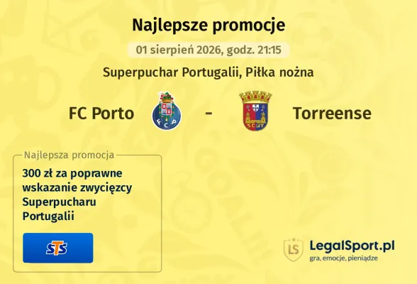 Promocja STS: 300 zł za wytypowanie zwycięzcy meczu FC Porto – Torreense