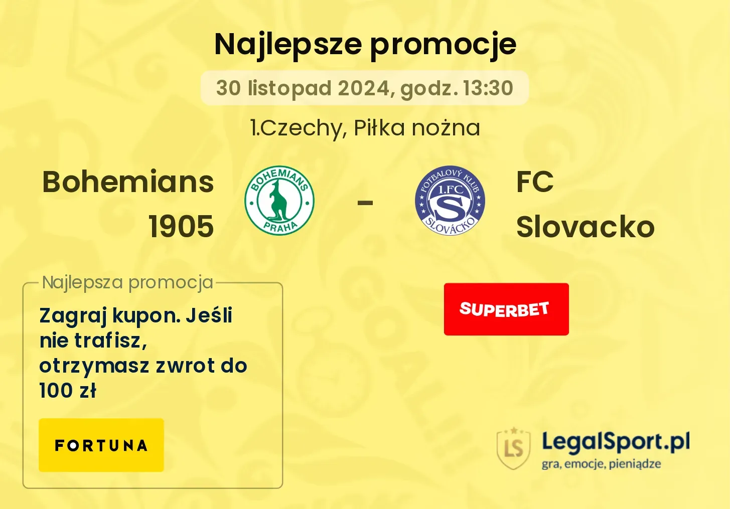 Bohemians 1905 - FC Slovacko promocje bukmacherskie