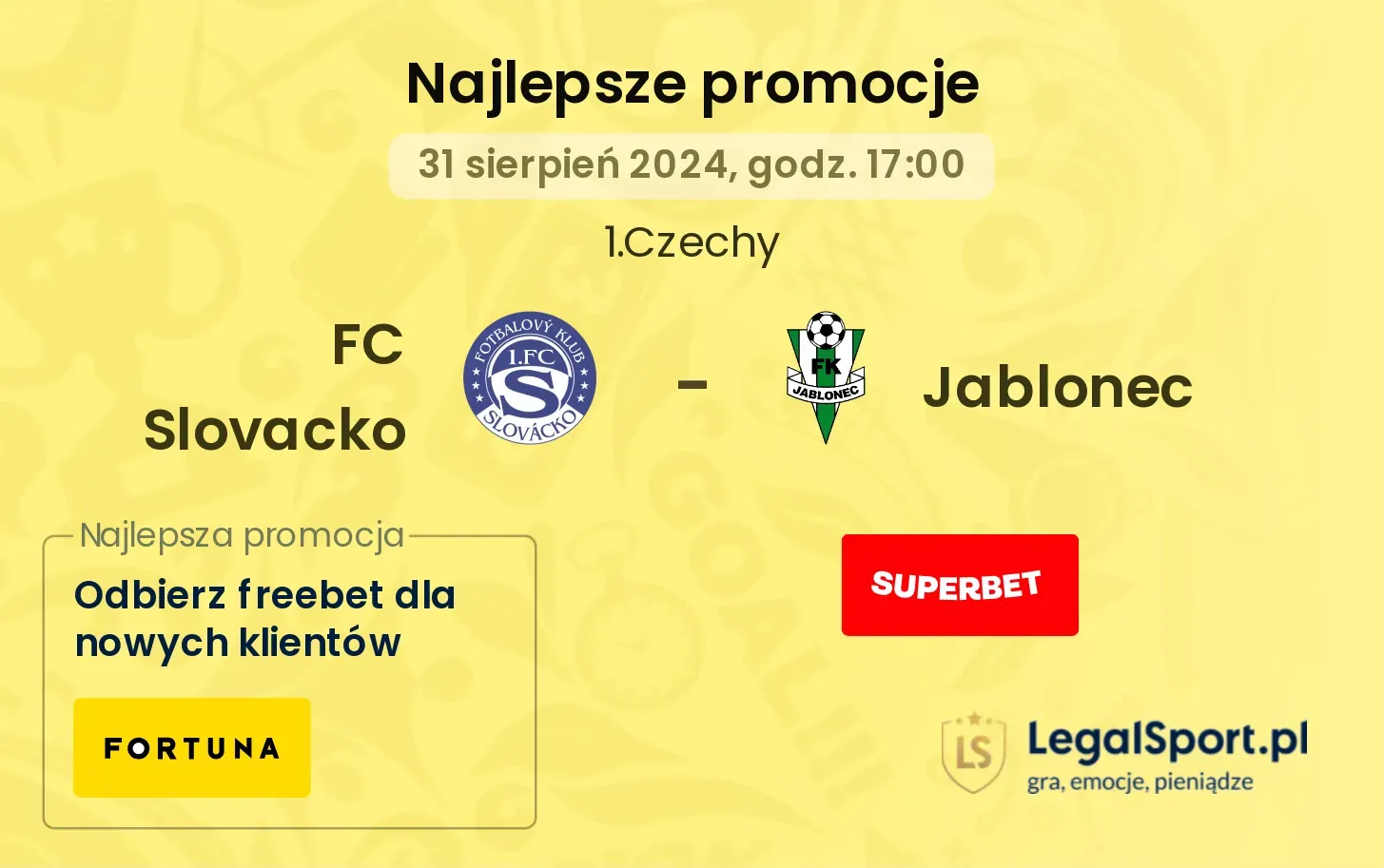 Jablonec - FC Slovacko promocje u bukmacherów