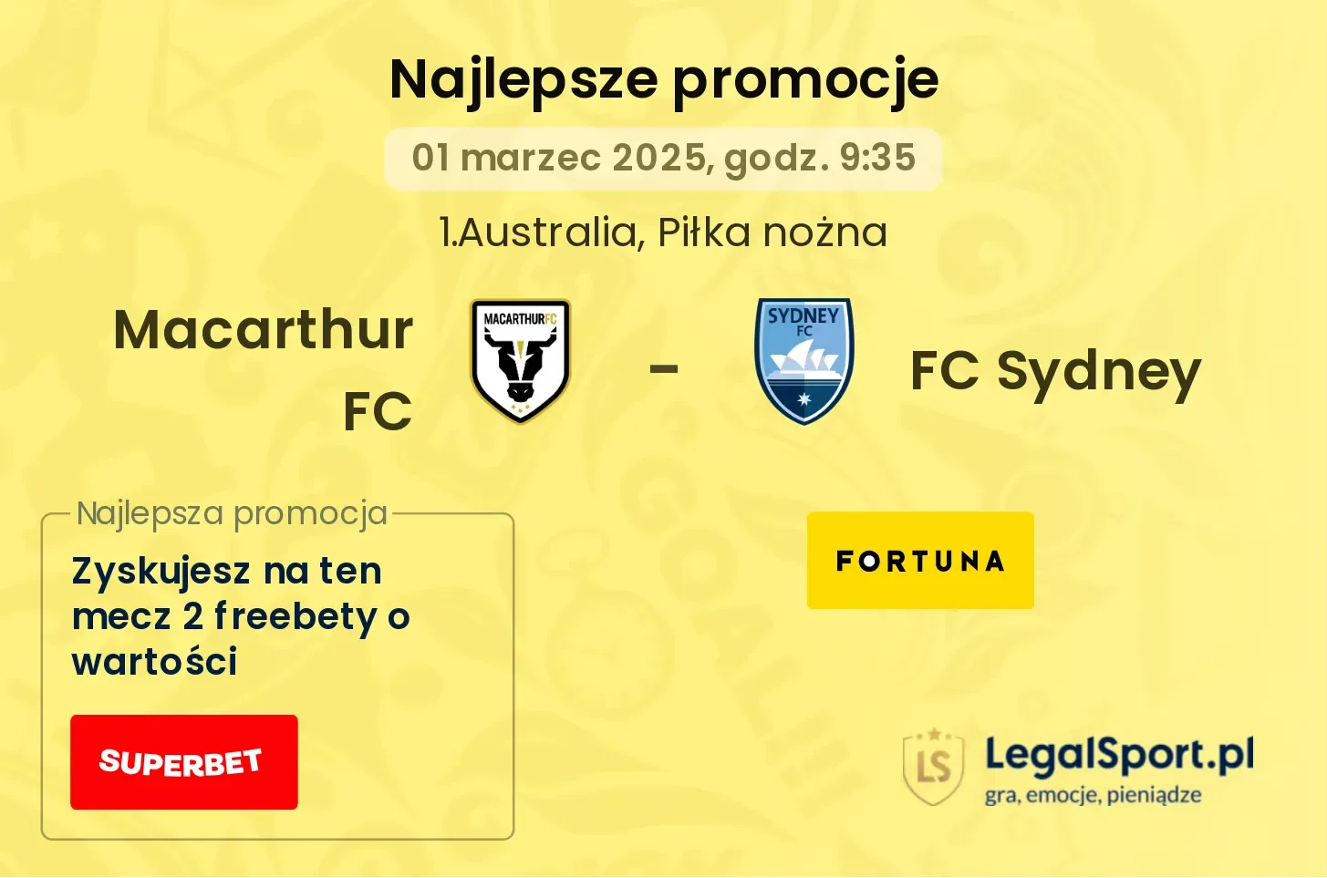 Macarthur FC - FC Sydney promocje bukmacherskie
