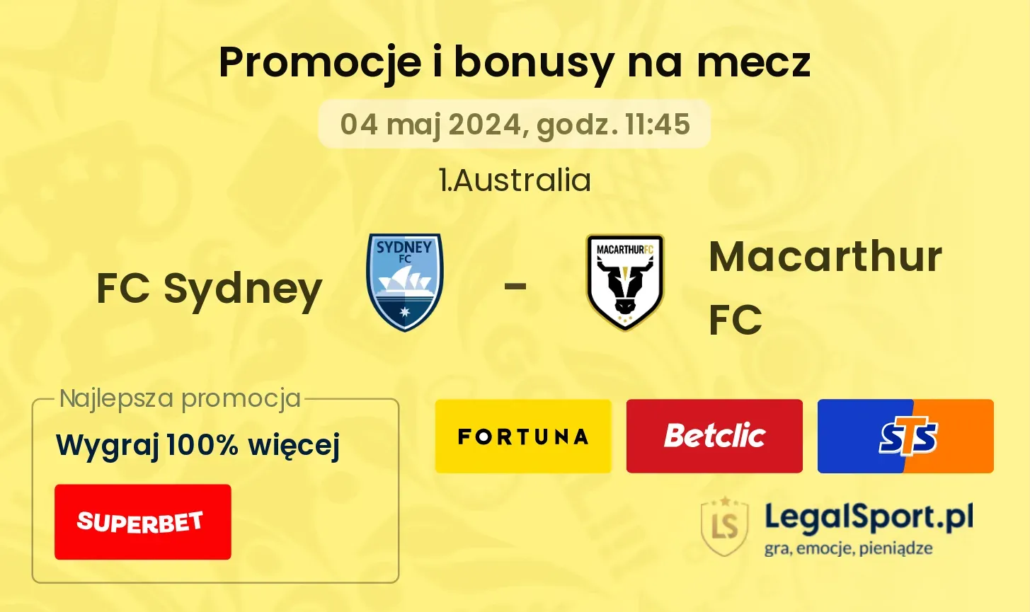FC Sydney - Macarthur FC promocje bonusy na mecz