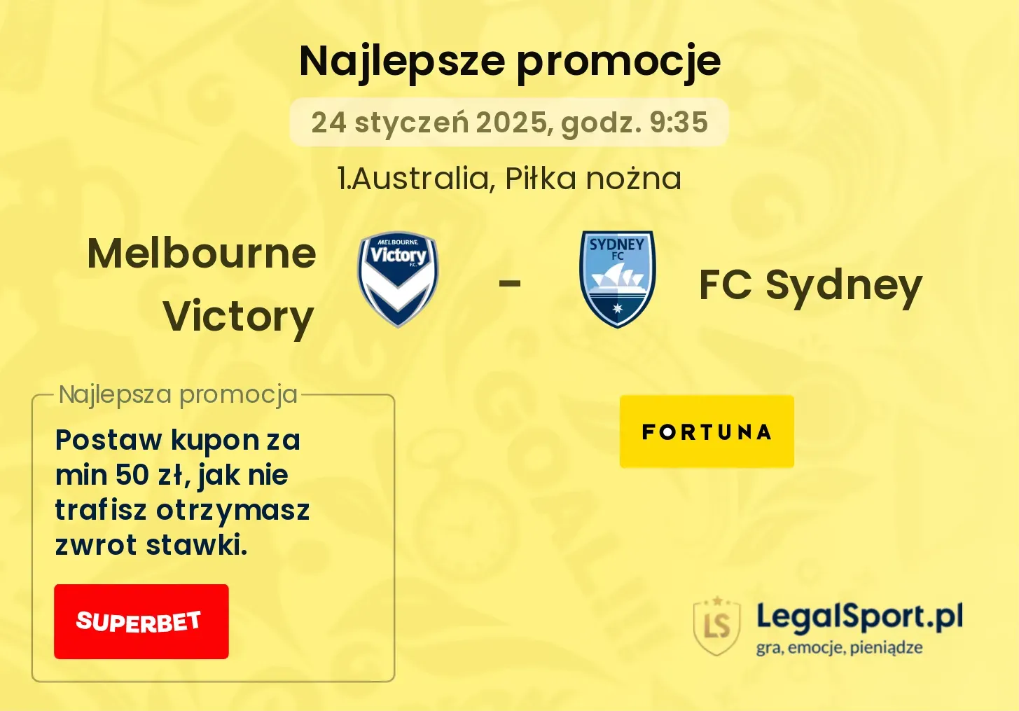 Melbourne Victory - FC Sydney promocje u bukmacherów