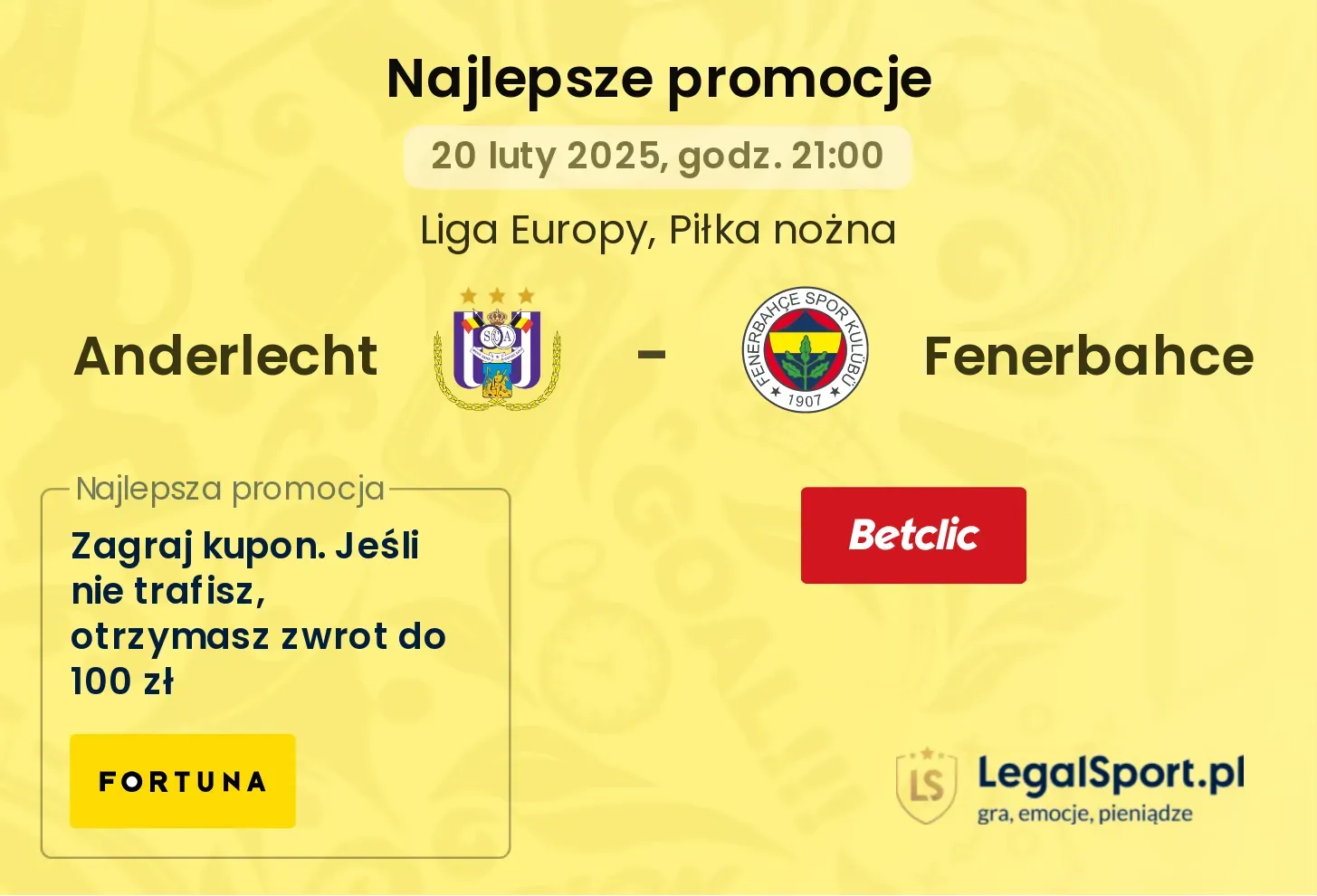 Anderlecht - Fenerbahce promocje u bukmacherów