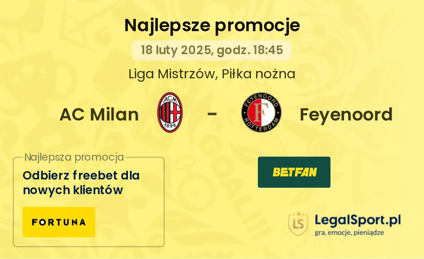 AC Milan - Feyenoord promocje u bukmacherów