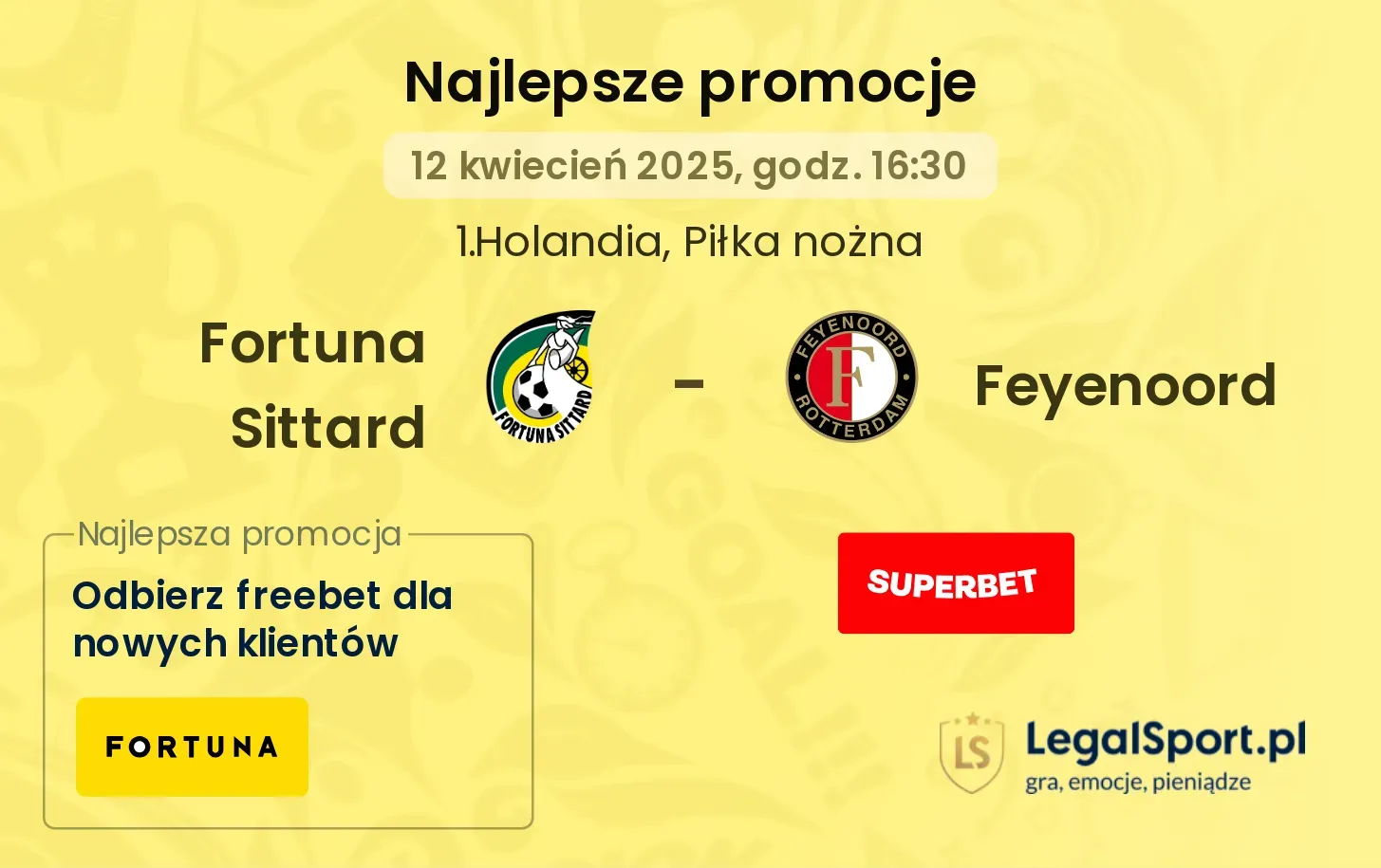 Fortuna Sittard - Feyenoord promocje bukmacherskie