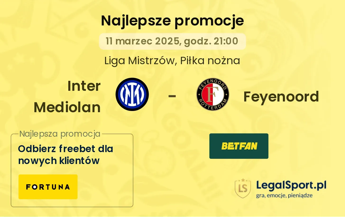 Inter Mediolan - Feyenoord promocje bukmacherskie