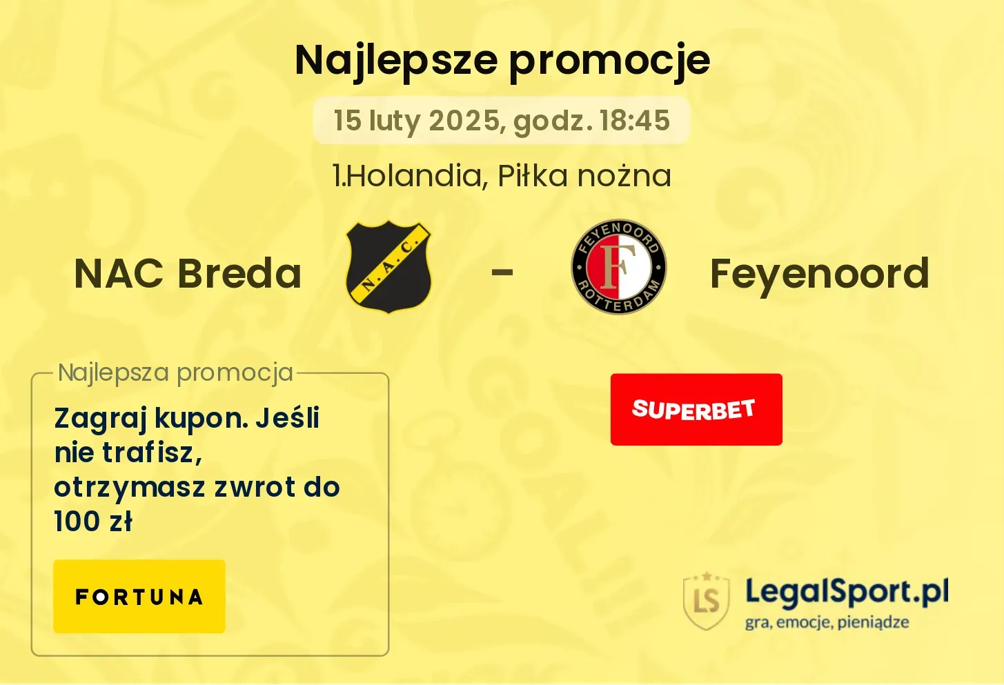 NAC Breda - Feyenoord promocje u bukmacherów