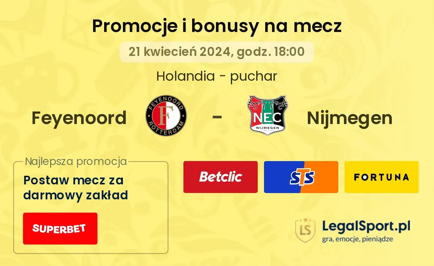 Feyenoord - Nijmegen promocje bonusy na mecz