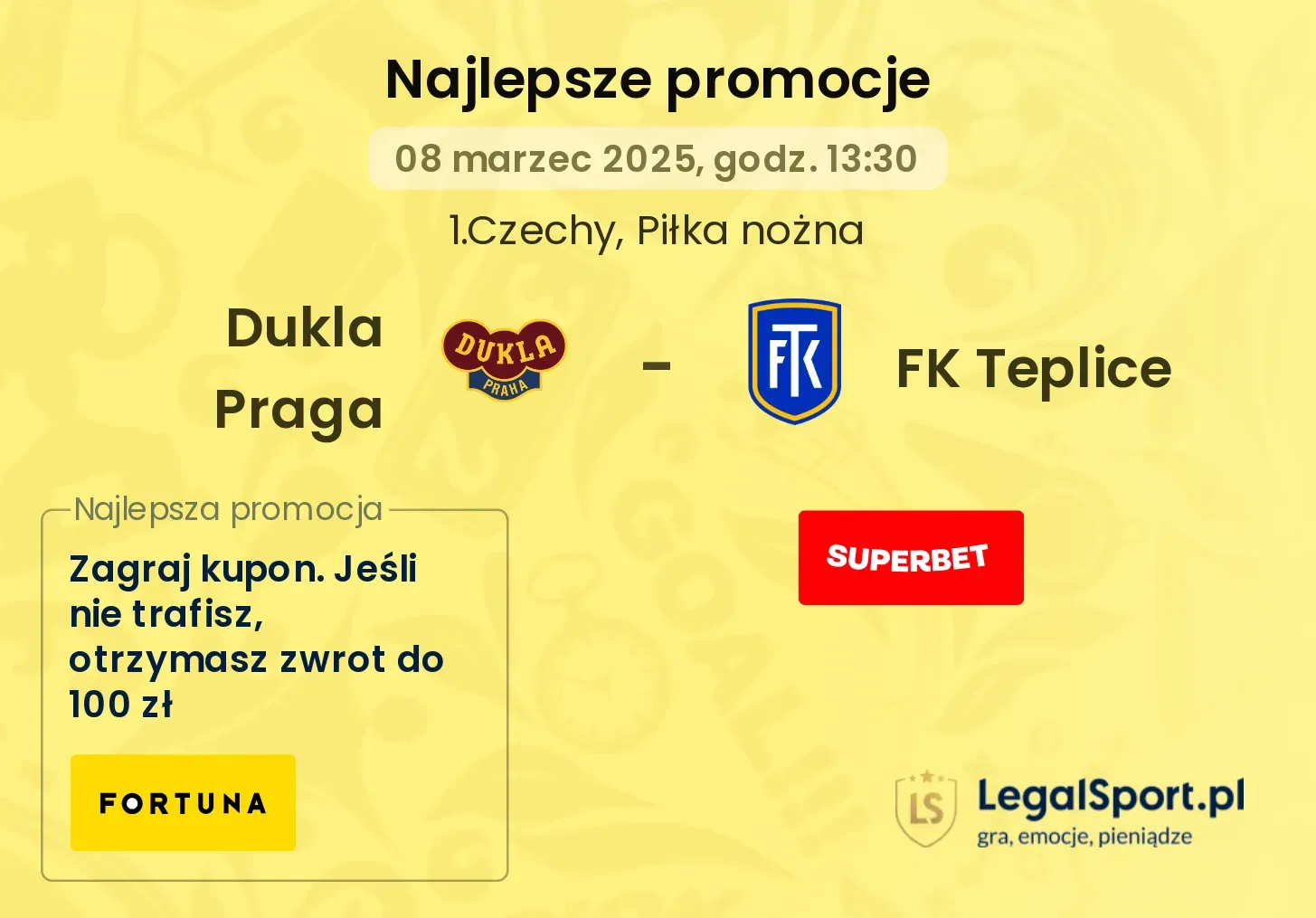 Dukla Praga - FK Teplice promocje u bukmacherów