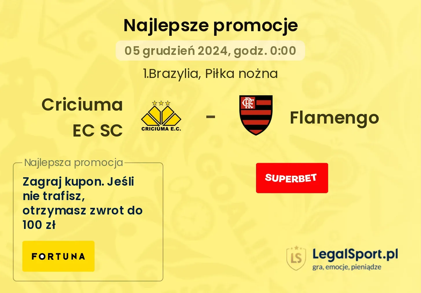 Criciuma EC SC - Flamengo promocje bukmacherskie