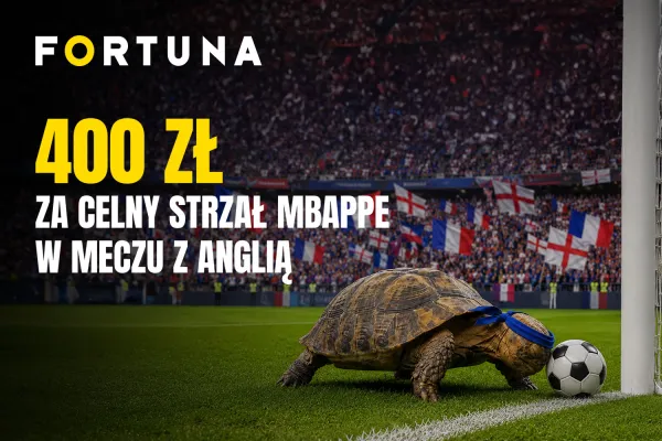 Promocja Fortuna: 400 zł za celny strzał Mbappe w meczu Francja – Anglia