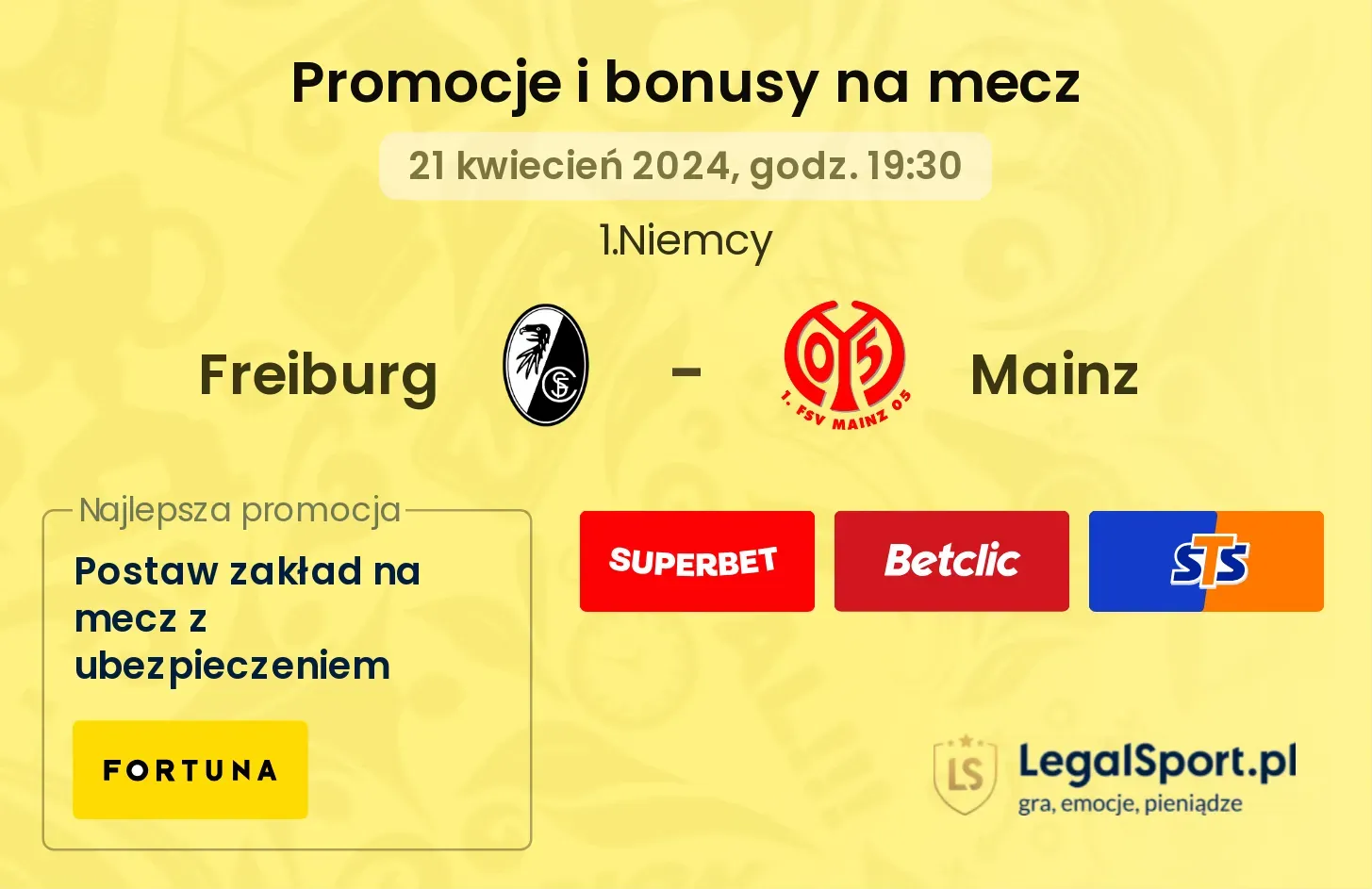 Freiburg - Mainz promocje bonusy na mecz