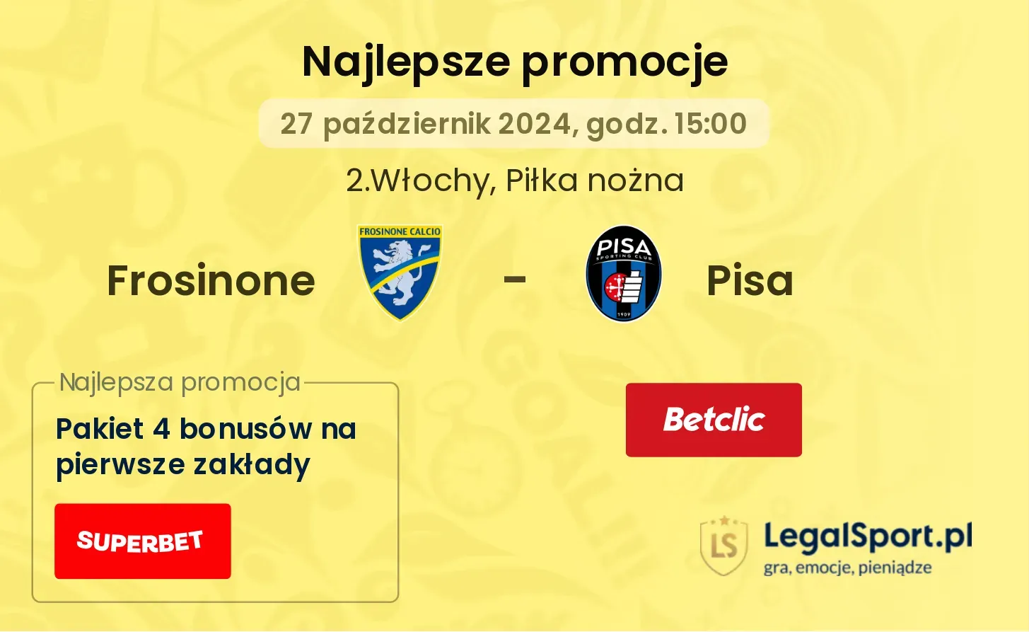 Frosinone - Pisa promocje u bukmacherów 27.10, 15:00