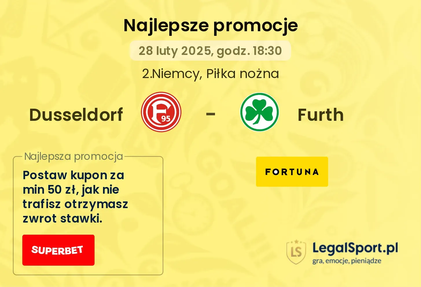 Dusseldorf - Furth promocje u bukmacherów