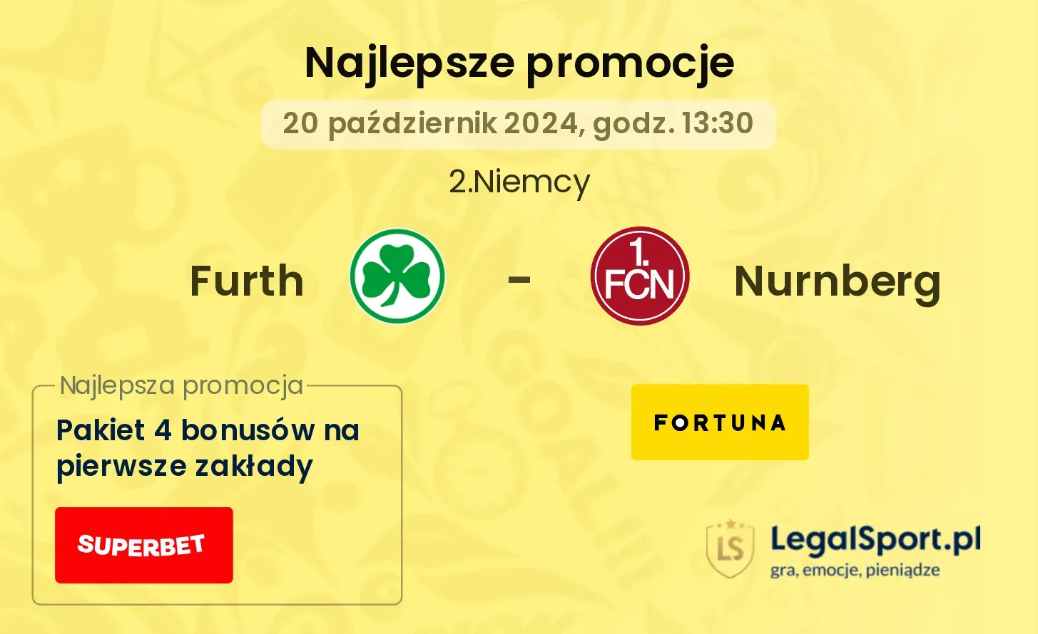Furth - Nurnberg promocje bukmacherskie 20.10, 13:30