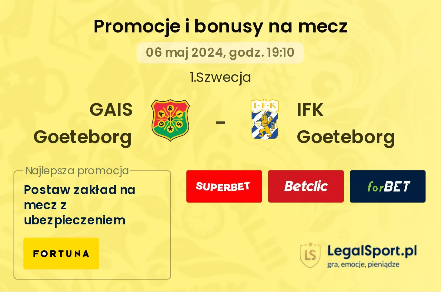 GAIS Goeteborg - IFK Goeteborg promocje bonusy na mecz