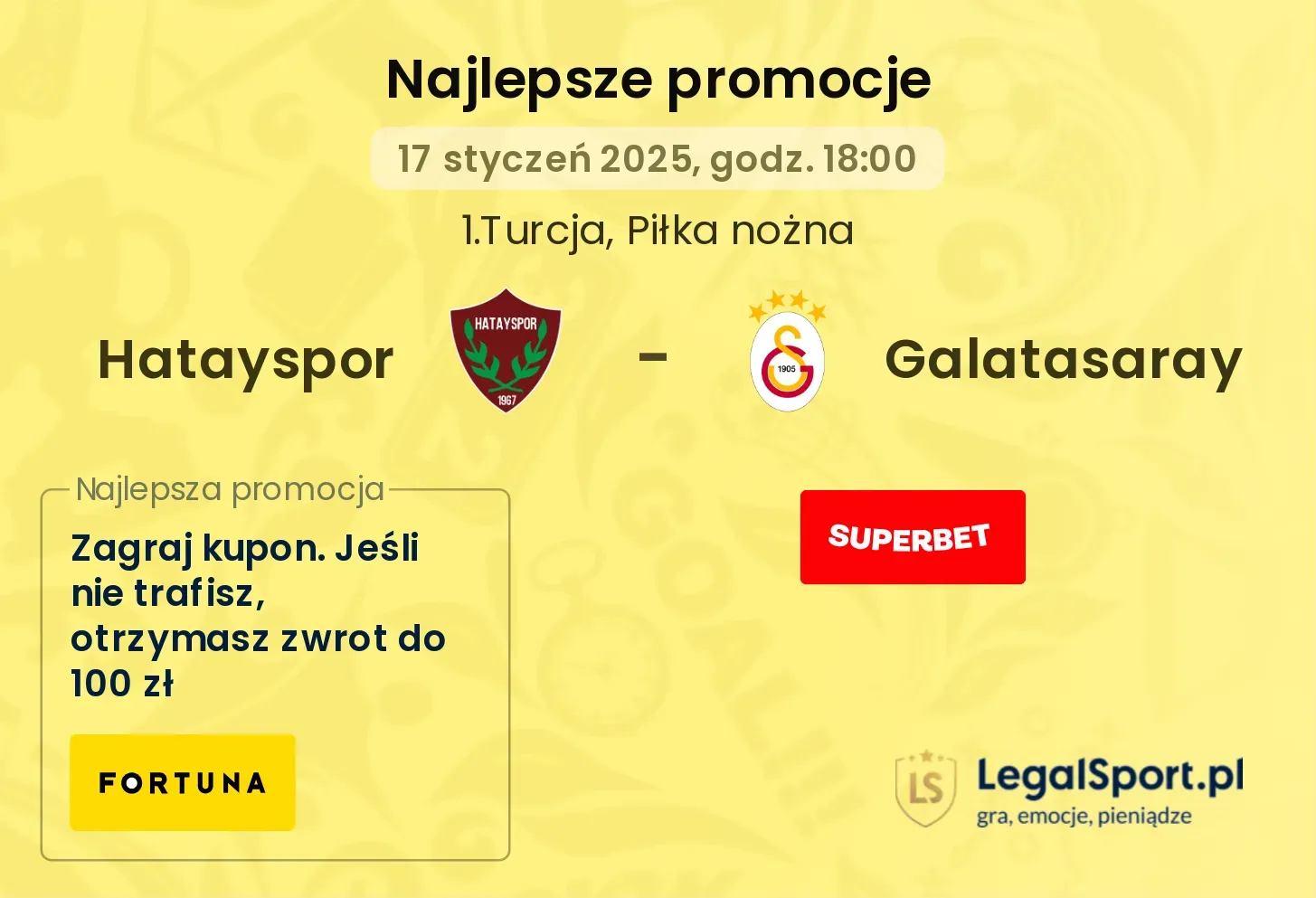 Hatayspor - Galatasaray promocje bukmacherskie