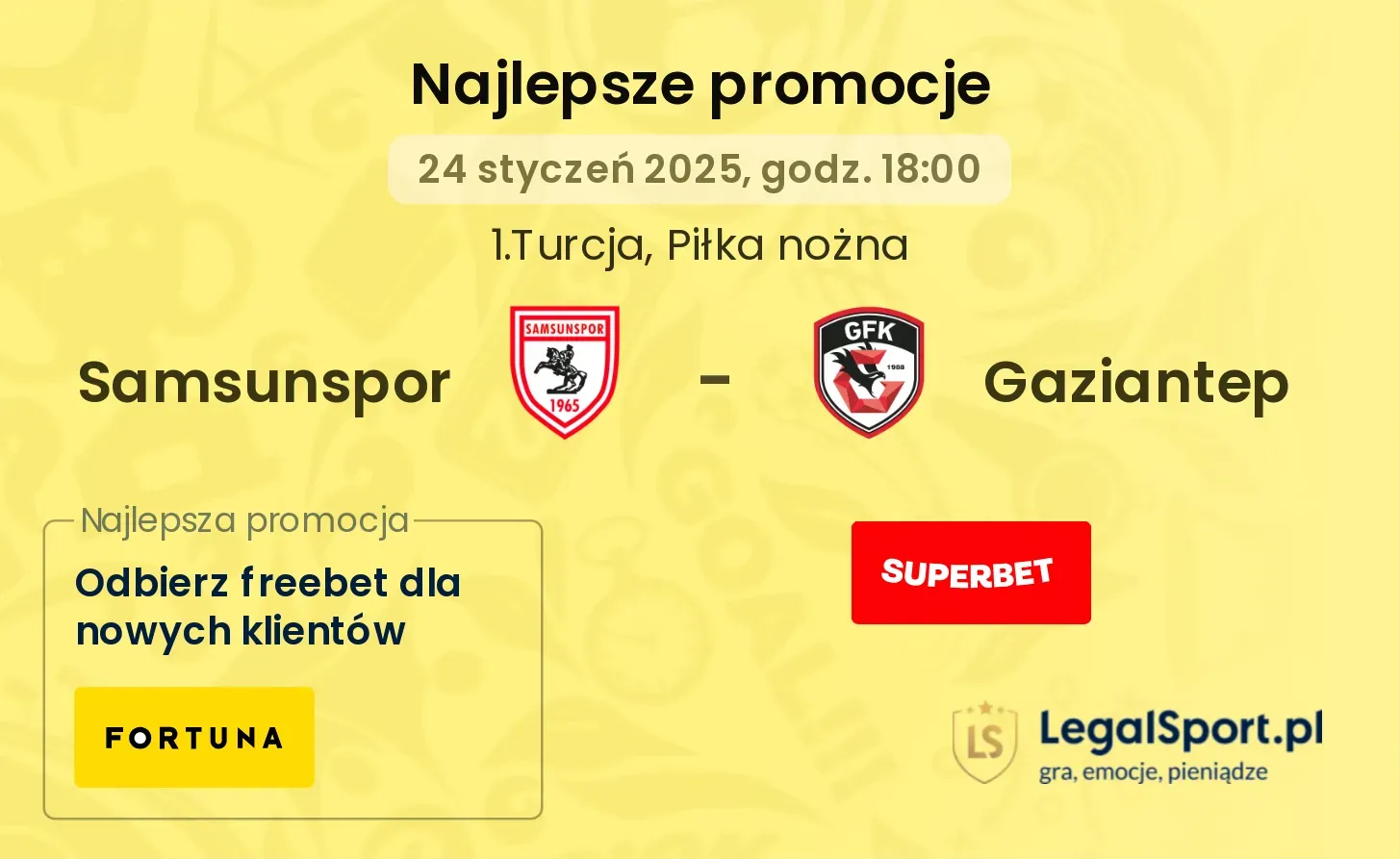Samsunspor - Gaziantep promocje u bukmacherów