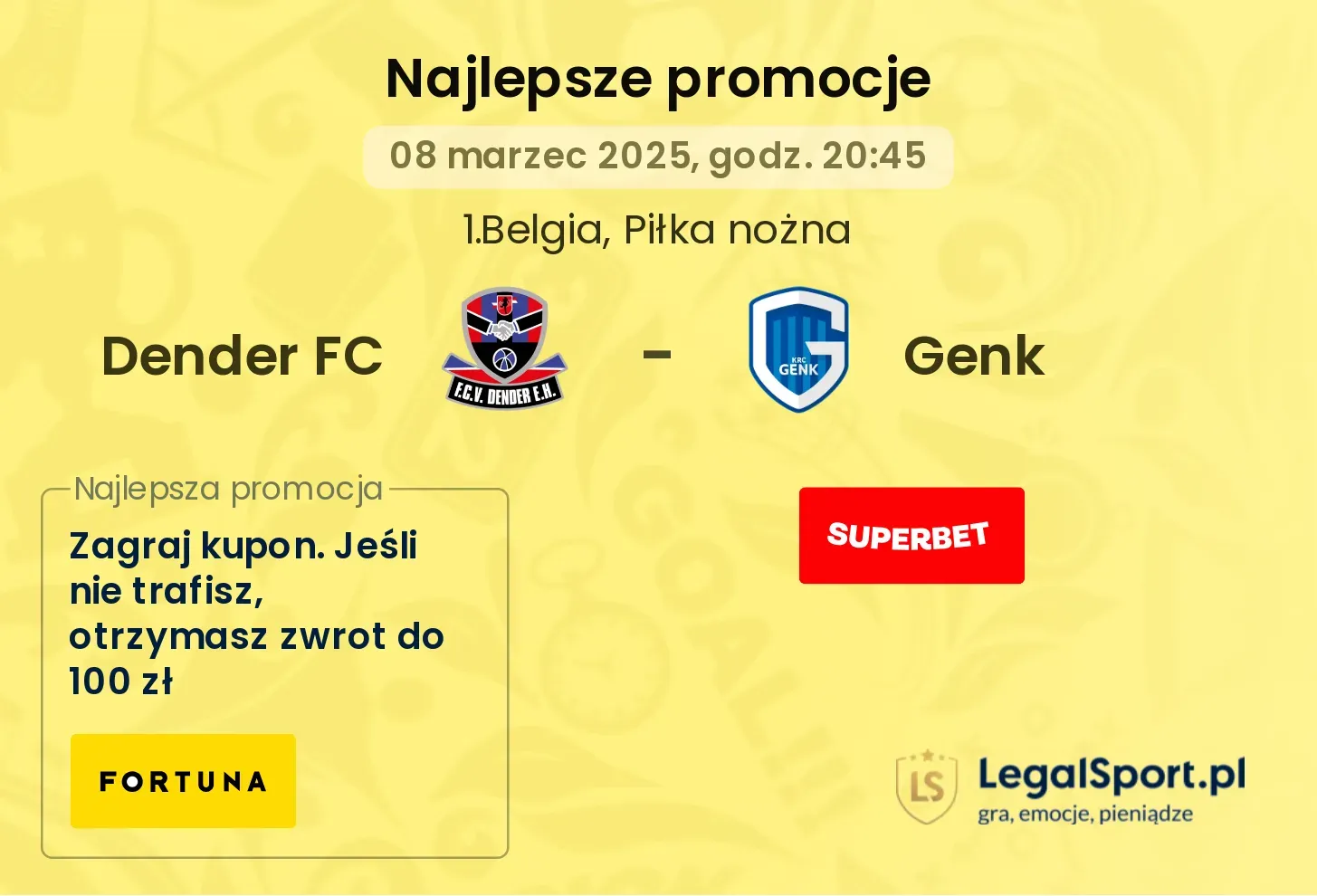 Dender FC - Genk promocje bukmacherskie