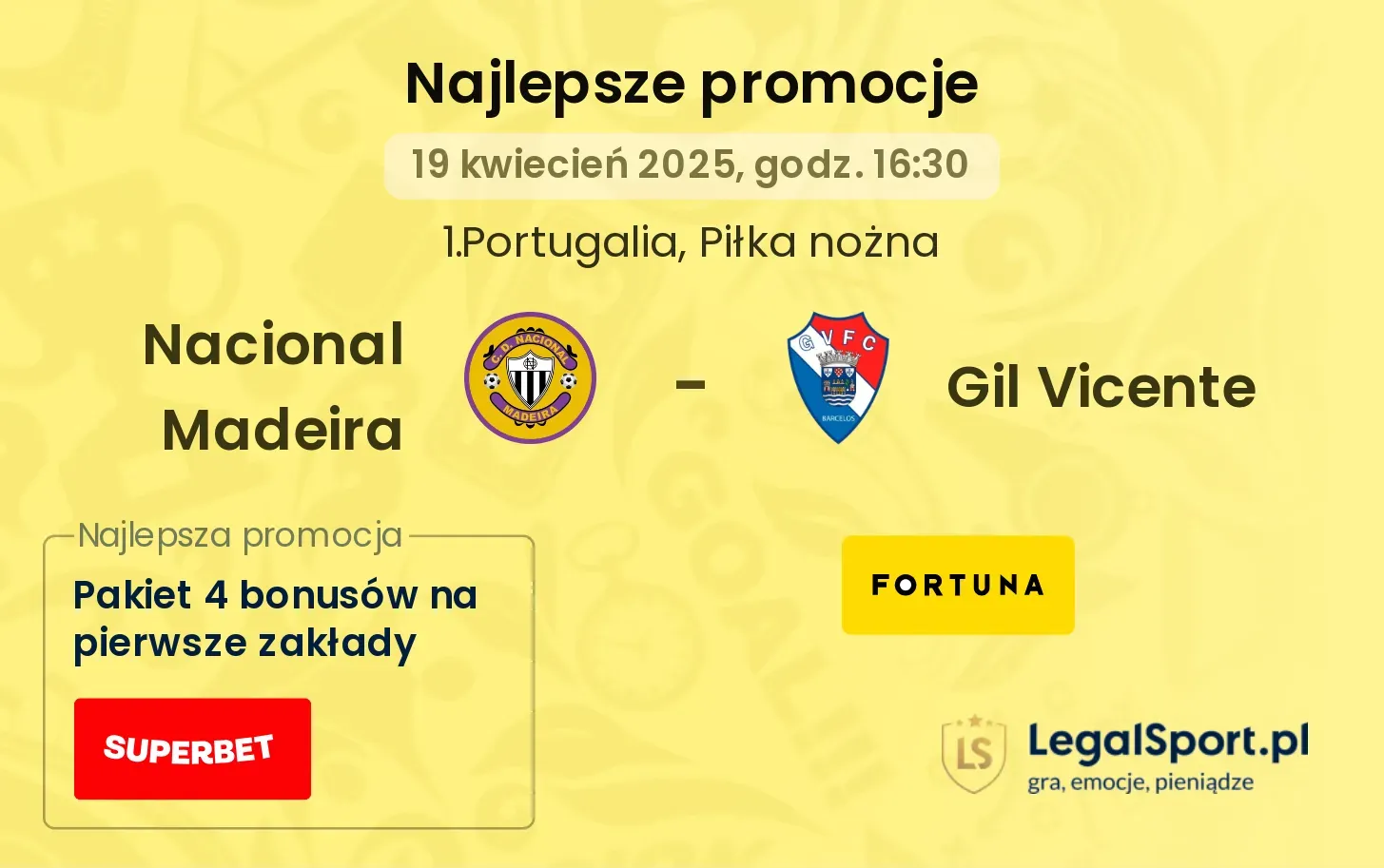 Nacional Madeira - Gil Vicente promocje bukmacherskie