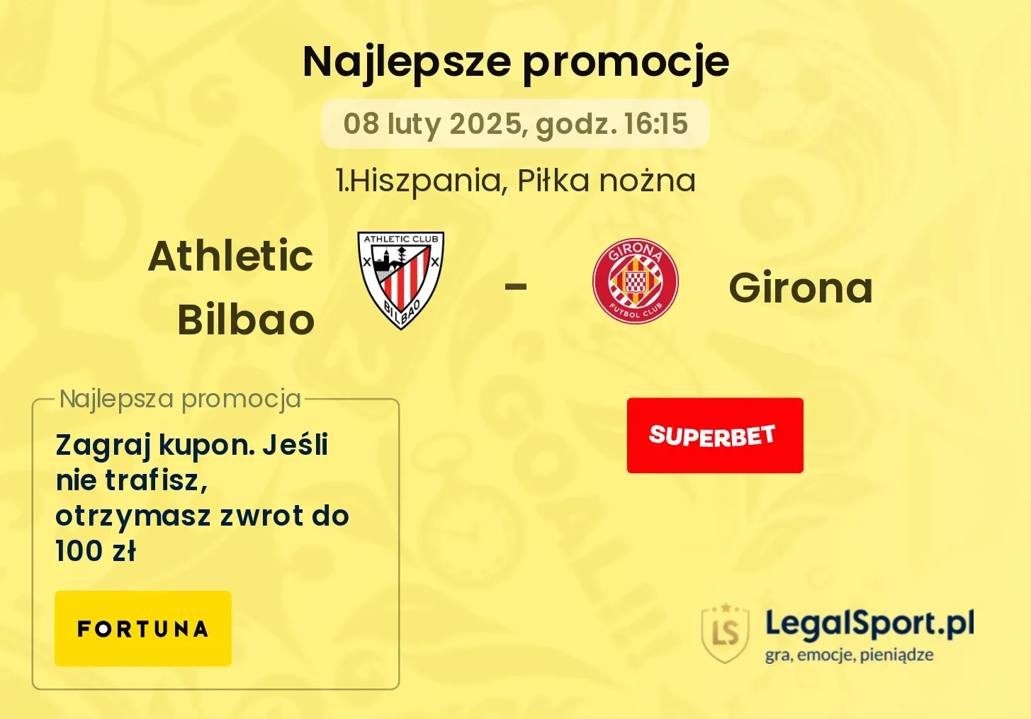 Athletic Bilbao - Girona promocje bukmacherskie