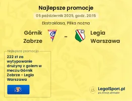 Górnik Zabrze - Legia Warszawa promocje u bukmacherów