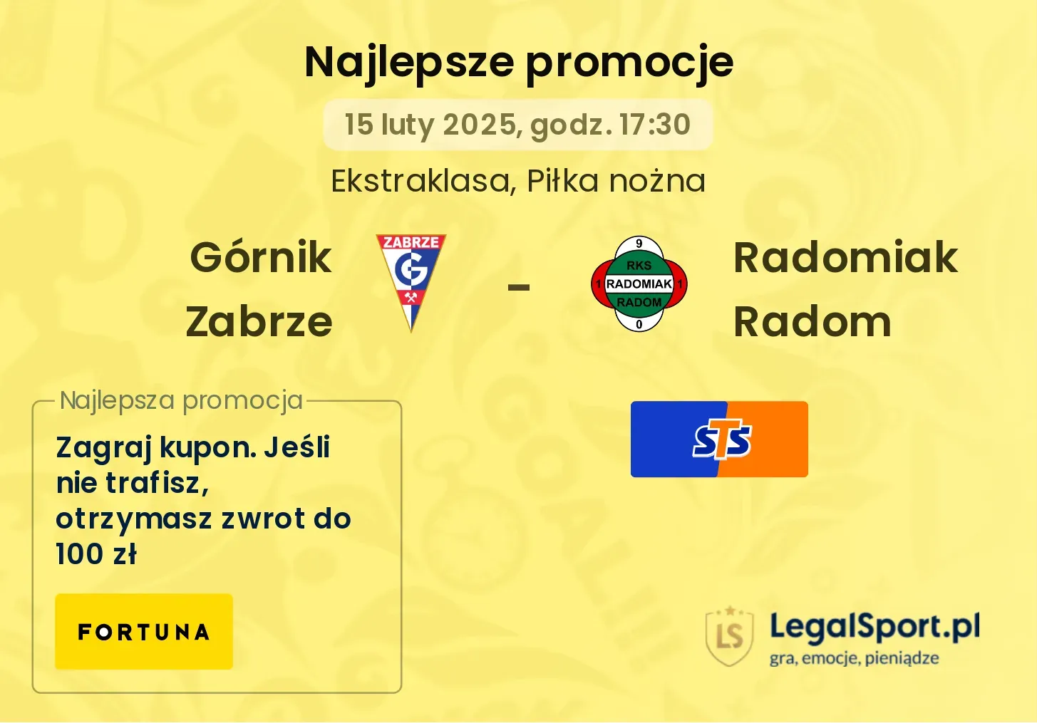 Górnik Zabrze - Radomiak Radom promocje bukmacherskie