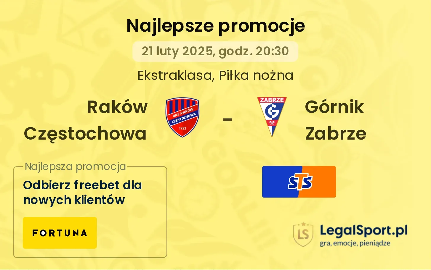 Raków Częstochowa - Górnik Zabrze promocje u bukmacherów
