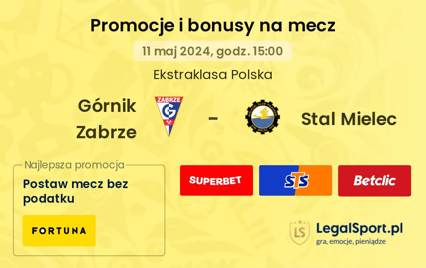 Górnik Zabrze - Stal Mielec promocje i bonusy (11.05, 15:00)