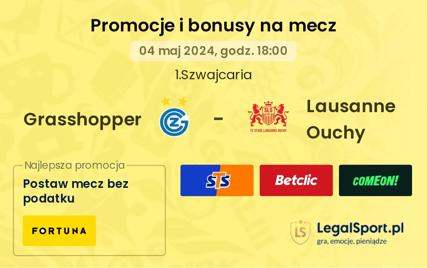 Grasshopper - Lausanne Ouchy promocje bonusy na mecz