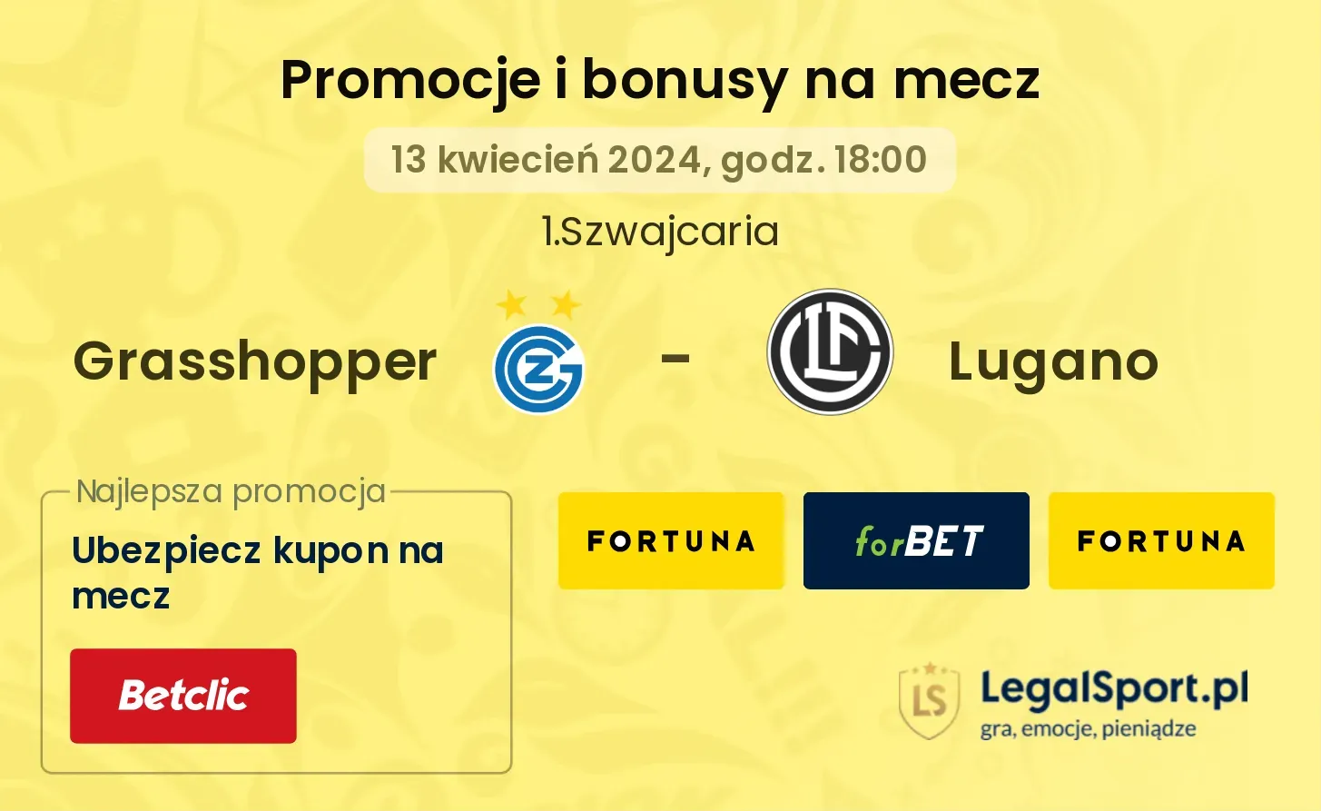 Grasshopper - Lugano promocje bonusy na mecz