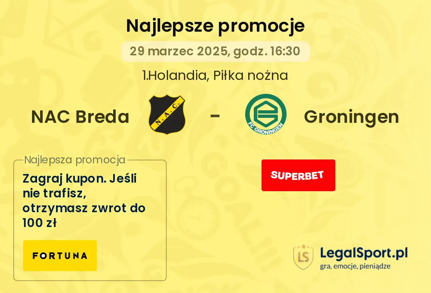 NAC Breda - Groningen promocje u bukmacherów
