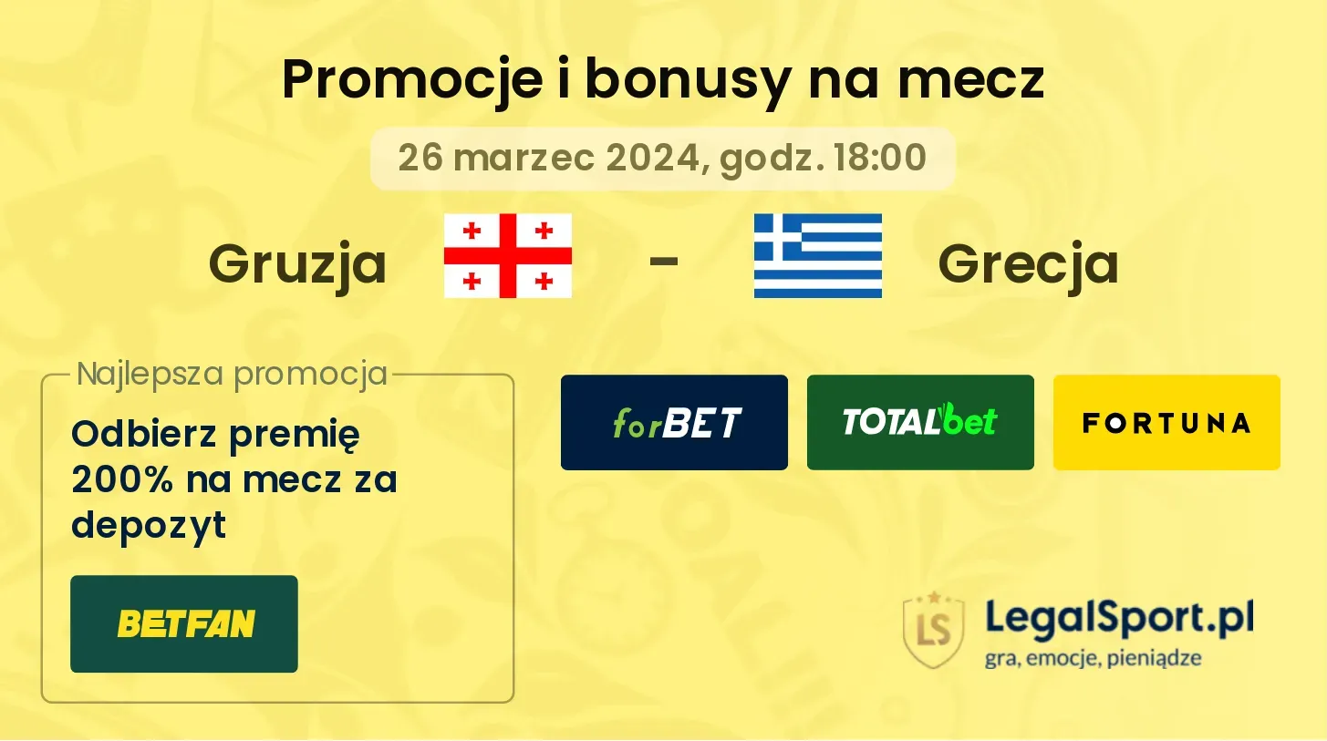 Gruzja - Grecja promocje bonusy na mecz
