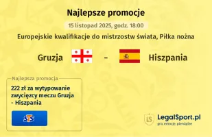 Gruzja - Hiszpania promocje u bukmacherów