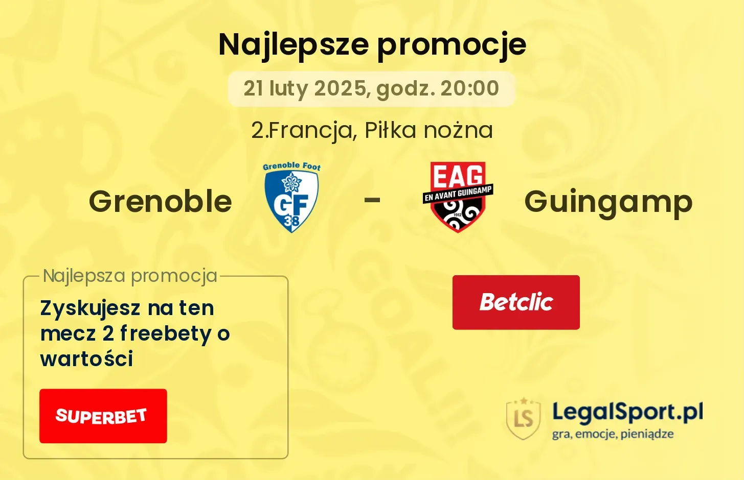 Grenoble - Guingamp promocje bukmacherskie