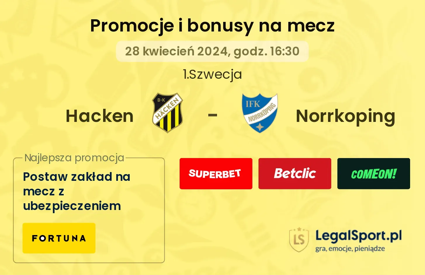 Hacken - Norrkoping promocje bonusy na mecz