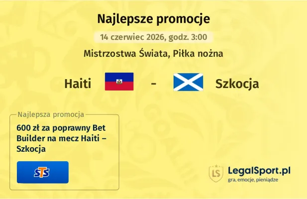 STS: 600 zł za poprawny Bet Builder na mecz Haiti – Szkocja