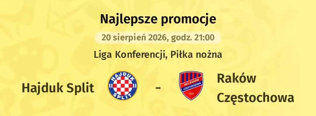 Promocja STS: 300 zł za gola Rakowa Częstochowa w meczu z Hajdukiem Split