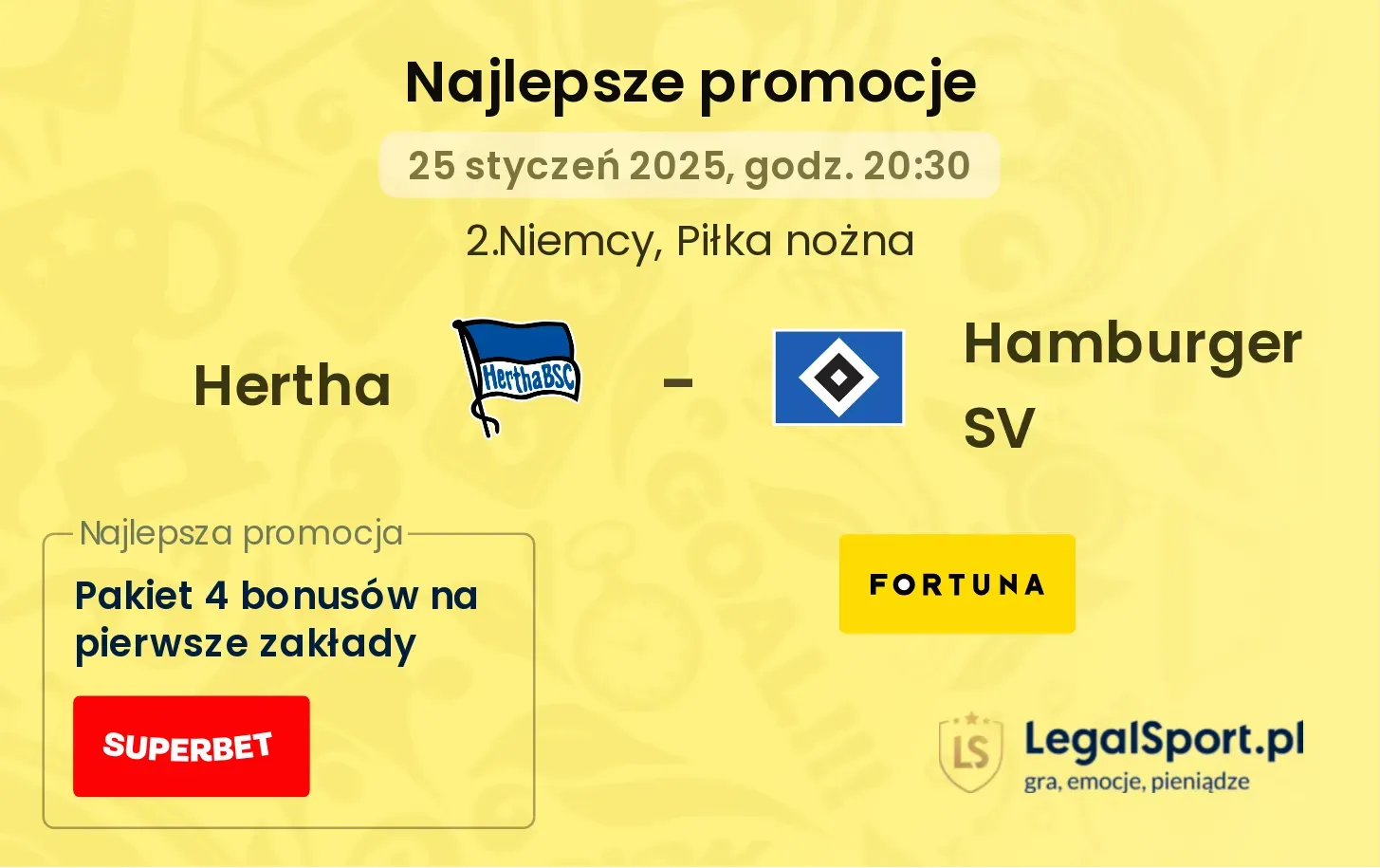 Hertha - Hamburger SV promocje bukmacherskie