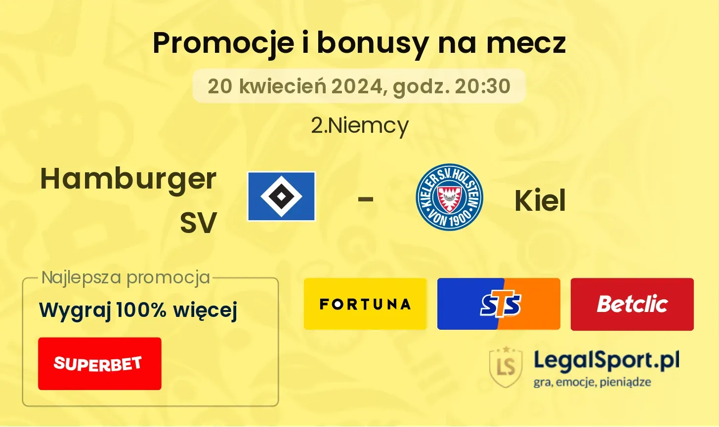 Hamburger SV - Kiel promocje bonusy na mecz