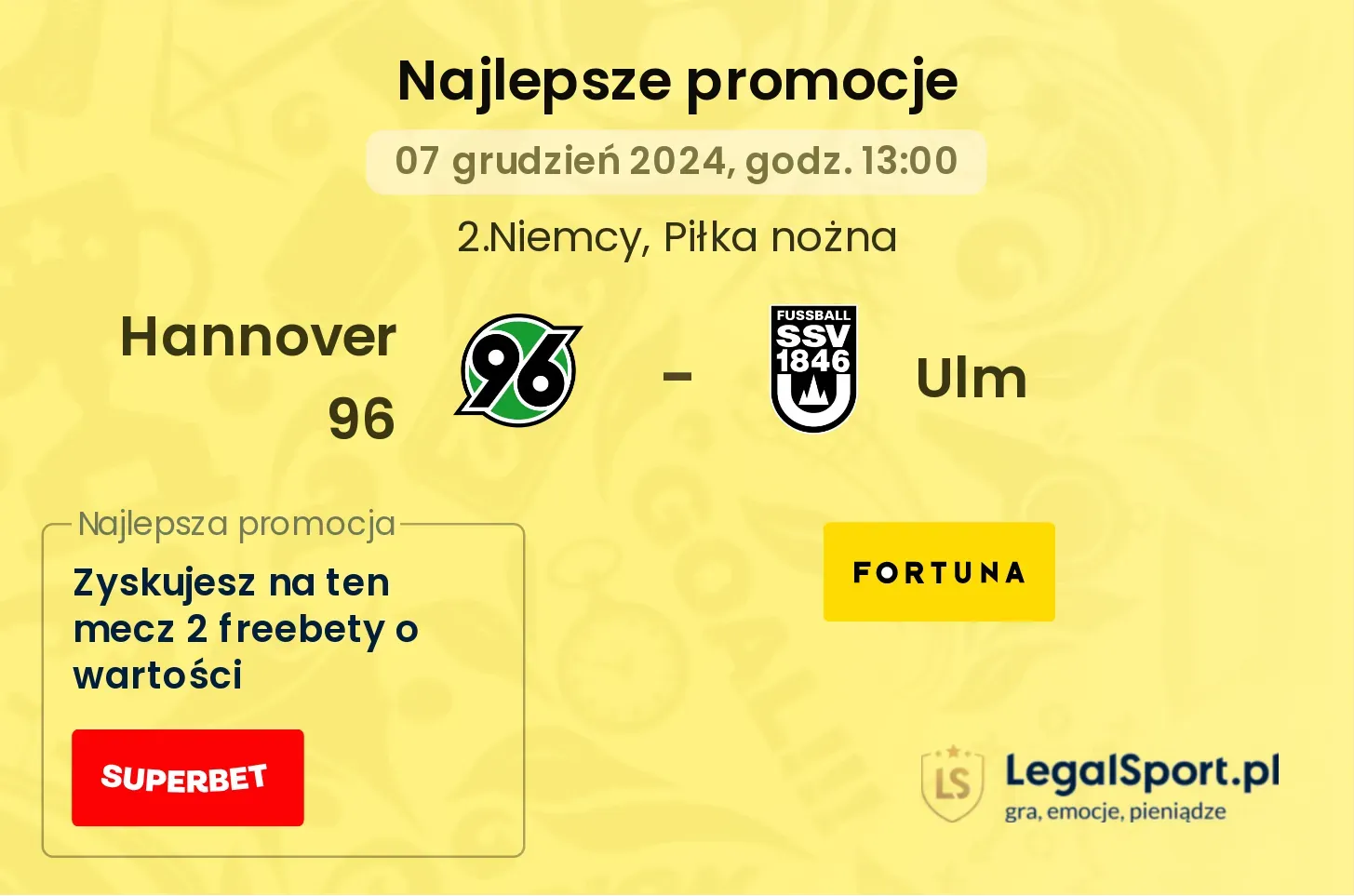 Hannover 96 - Ulm promocje u bukmacherów