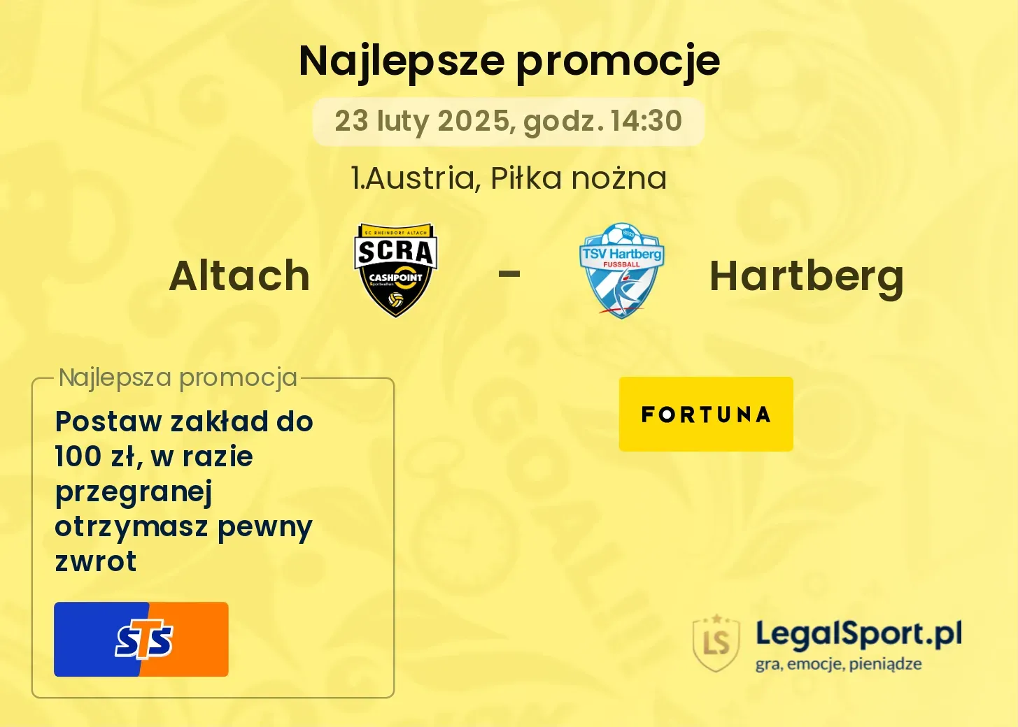 Altach - Hartberg promocje u bukmacherów