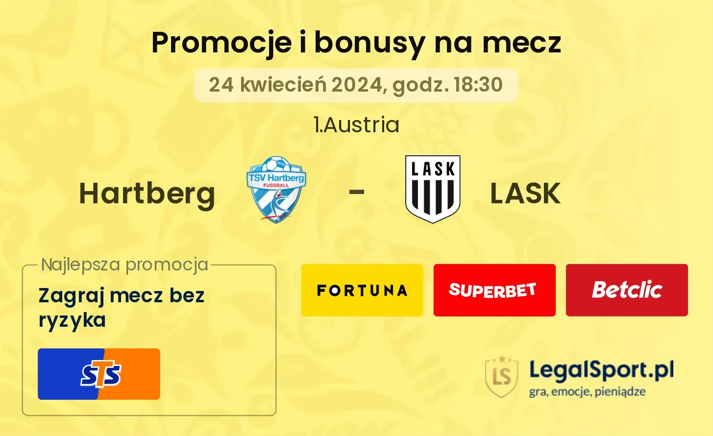Hartberg - LASK promocje bonusy na mecz