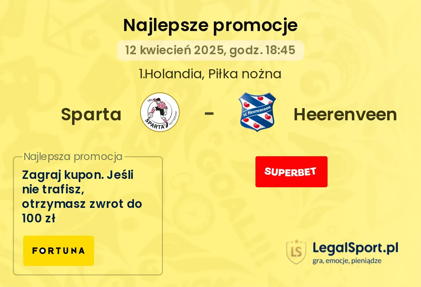 Sparta - Heerenveen promocje bukmacherskie